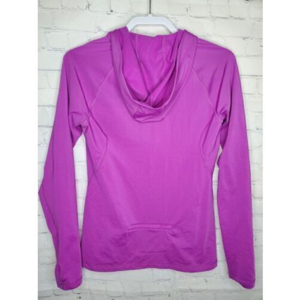 Adidas shirt womens M purple quarter zip techfit hoodie pullover workout run - Picture 4 of 6
